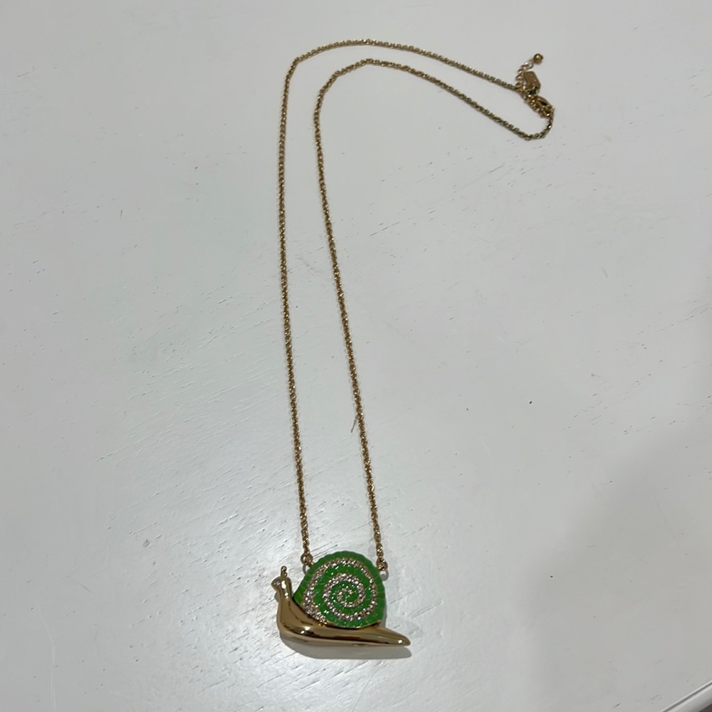 Adorable Kate Spade snail necklace with crystals just inching along. Perfect!